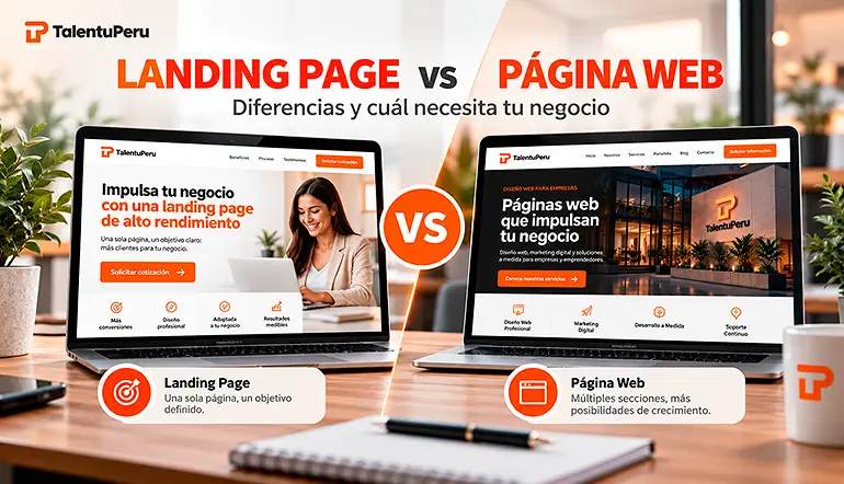 Landing Page vs Página Web: ¿Cuál Elegir? | TalentuPeru